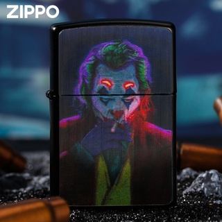 Zippo Zippo ของแท้✓Zippo อเมริกันแท้ไฟแช็ก 3D clown สติกเกอร์-สีดำ elegant paint displacement raster แผนที่ windproof น้