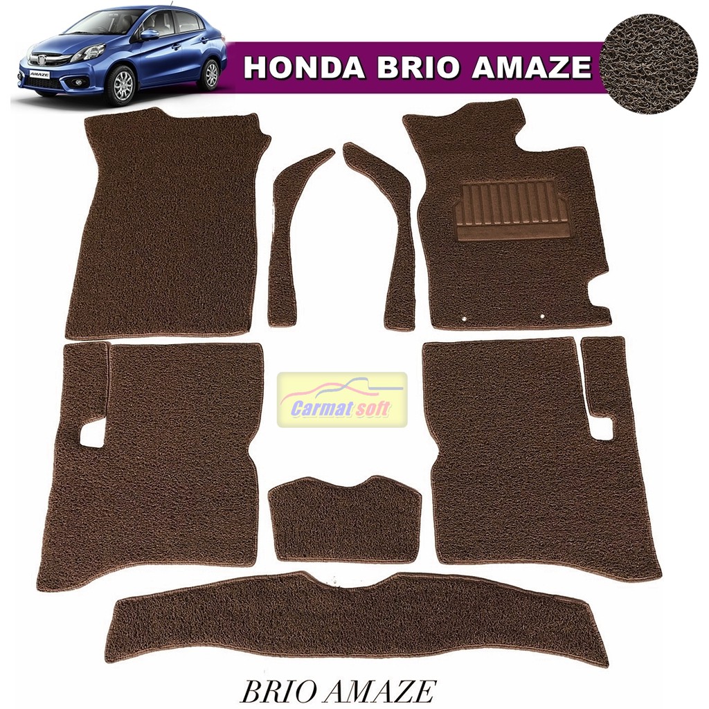 พรมดักฝุ่นไวนิล-honda-brio-amaze-รุ่น-vinyl-mat-เย็บขอบ-สีเทา