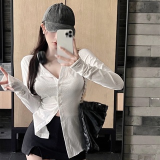 เสื้อคาร์ดิแกนแขนยาว เข้ารูป ระบายอากาศได้ดี เข้ากับทุกการแต่งกาย สไตล์เกาหลี สําหรับผู้หญิง