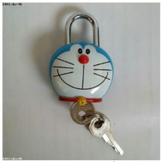แม่กุญแจ พร้อมลูกกุญแจ ลาย โดเรม่อน Doraemon สำหรับติด กระเป๋า กระเป๋าเดินทาง ตู้ หรือ อื่น ๆ
