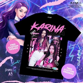 เสื้อยืดคอกลมเสื้อยืด พิมพ์ลายอัลบั้ม Karina Giselle Aespa Savage สําหรับผู้ชาย เสื้อยืดแขนสั้น กีฬาS-4XL