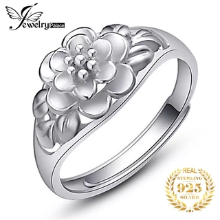 ภาพหน้าปกสินค้าแหวนเงินแท้ 92.5% สำหรับผู้หญิงแหวนดอกไม้ปรับดอกพลัมเครื่องประดับเรียบง่าย ซึ่งคุณอาจชอบสินค้านี้