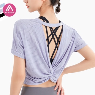 Air Active  เสื้อยืดแขนสั้นลําลอง ระบายอากาศ แห้งเร็ว ลายโยคะ TX29 Inflachi