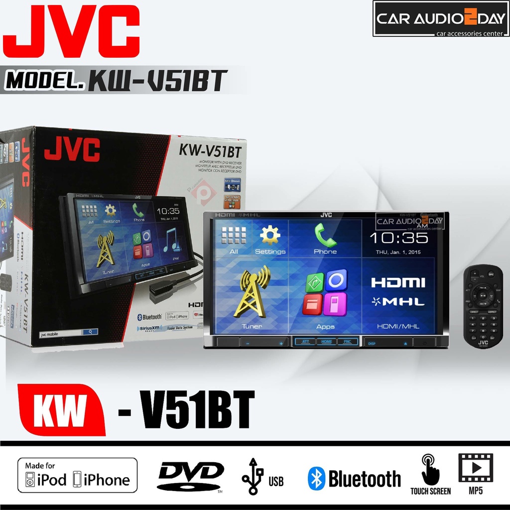 JVC-KW-V51BT [ของเเท้ 100%] เครื่องเสียงรถยนต์ DVD CD USB BLUETOOTH AV ...