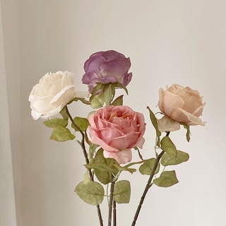 ช่อดอกกุหลาบแห้งประดิษฐ์ สไตล์ยุโรป เรโทร ขนาด 50 ซม. สําหรับตกแต่งบ้าน งานแต่งงาน เจ้าสาว สํานักงาน 1 ชิ้น