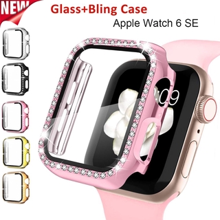 กระจก + ฝาครอบกระจกสําหรับ Apple watch Case 44 มม. 40 มม. 42 มม. 38 มม. อุปกรณ์เสริมสําหรับ Apple watch