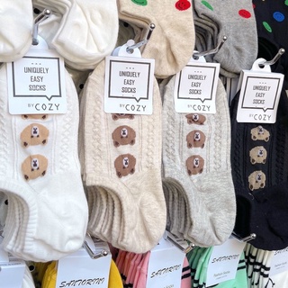 ภาพหน้าปกสินค้าถุงเท้าเกาหลี ​ข้อสั้น รูปหมี​ ผ้า cotton นิ่ม ช่วยซับเหงื่อกันอับเท้า #PE04 ที่เกี่ยวข้อง
