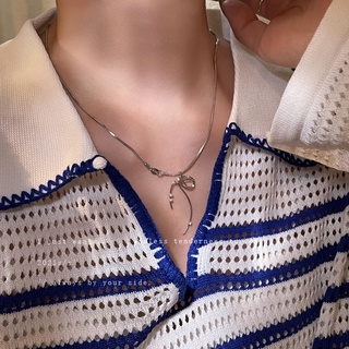 Irregular knotted necklace earrings temperament design sense collarbone chain simple cold wind accessories women for gir