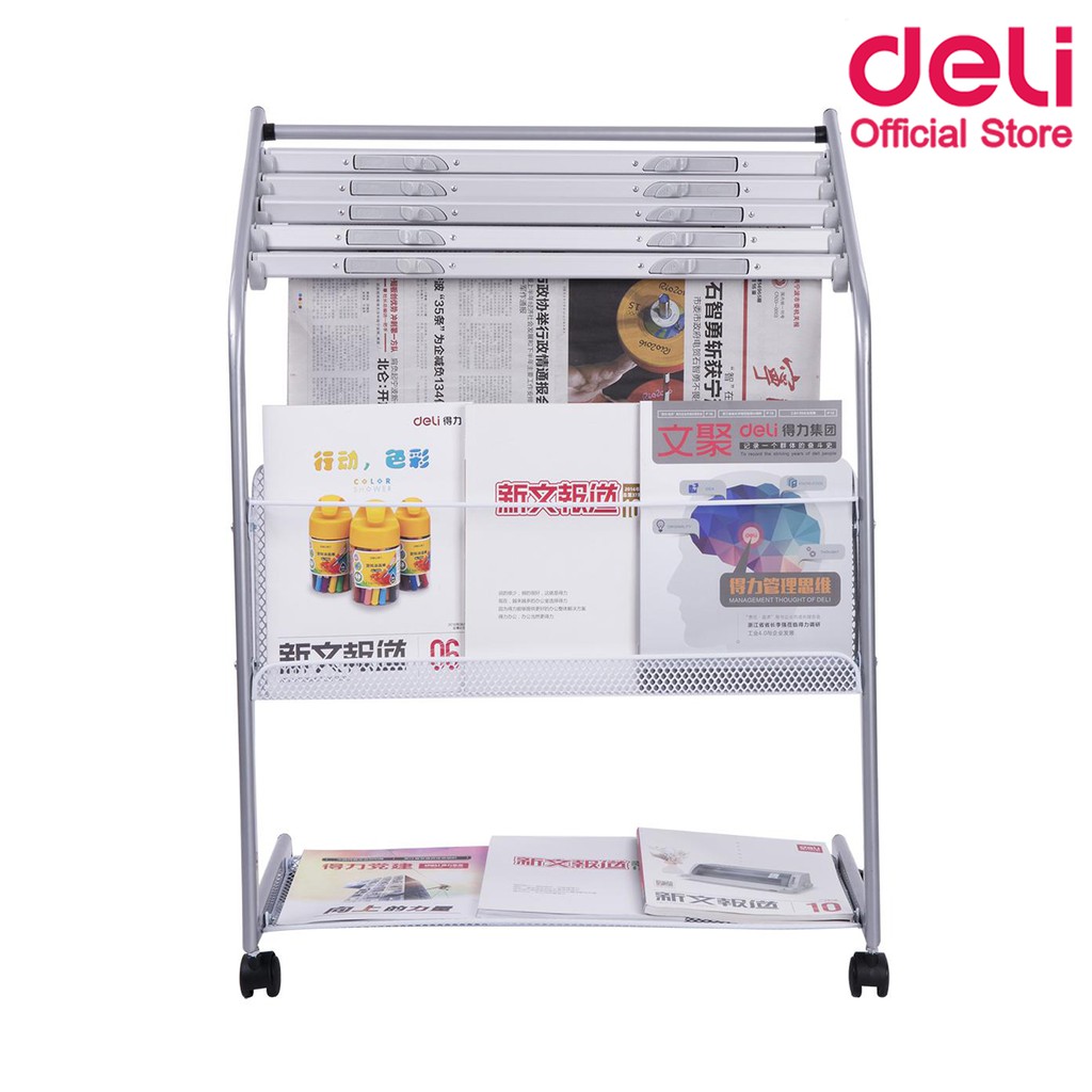 deli-9302-magazine-amp-newspaper-rack-ชั้นนิตยสารและหนังสือพิมพ์