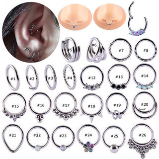 1piece G23 Titanium Nose Hoop Rings Piercing Clicker Hinged Segment Helix Piercing Body Jewelry