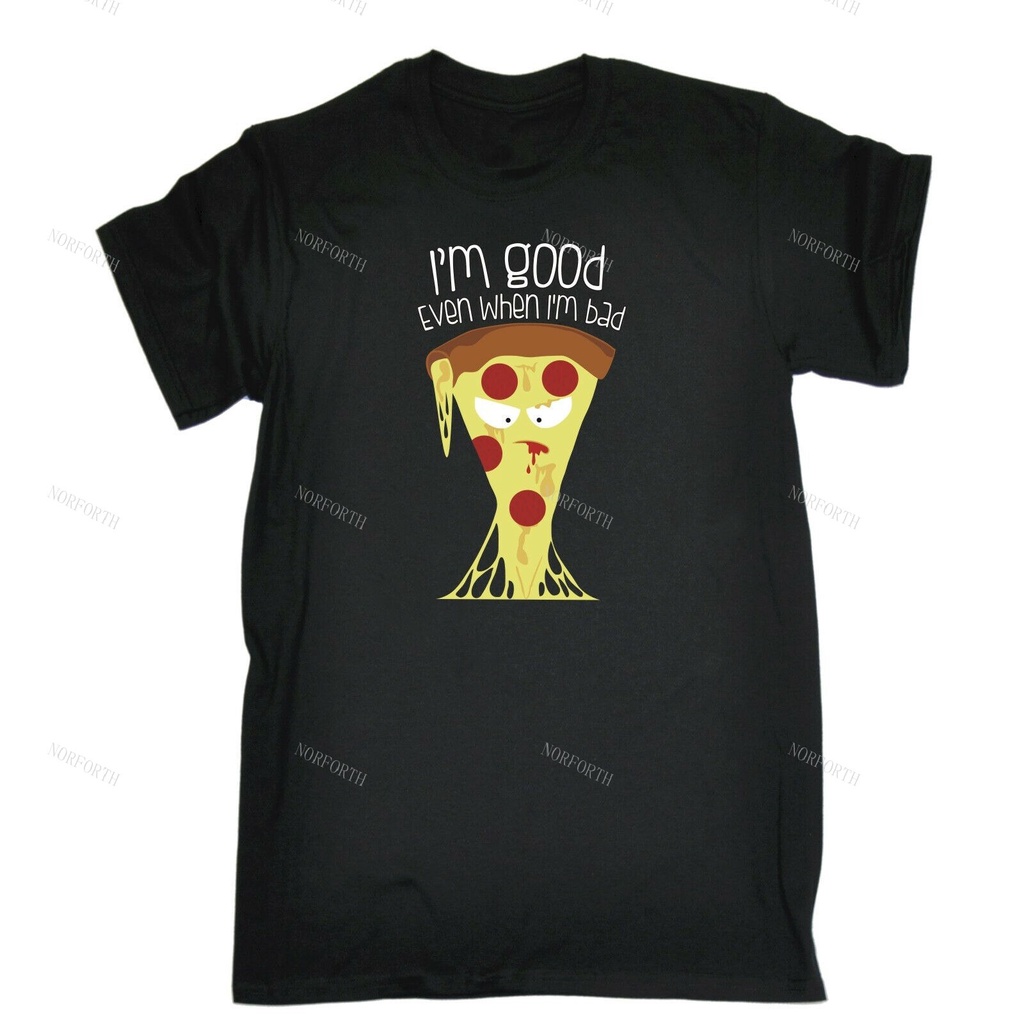 เสื้อแฟชั่นผญ-sexy-เสื้อยืดผู้ชายปี2022imดีแม้ในขณะที่imbadpizzasliceเสื้อยืดคอเสื้อยืดคอตตอน