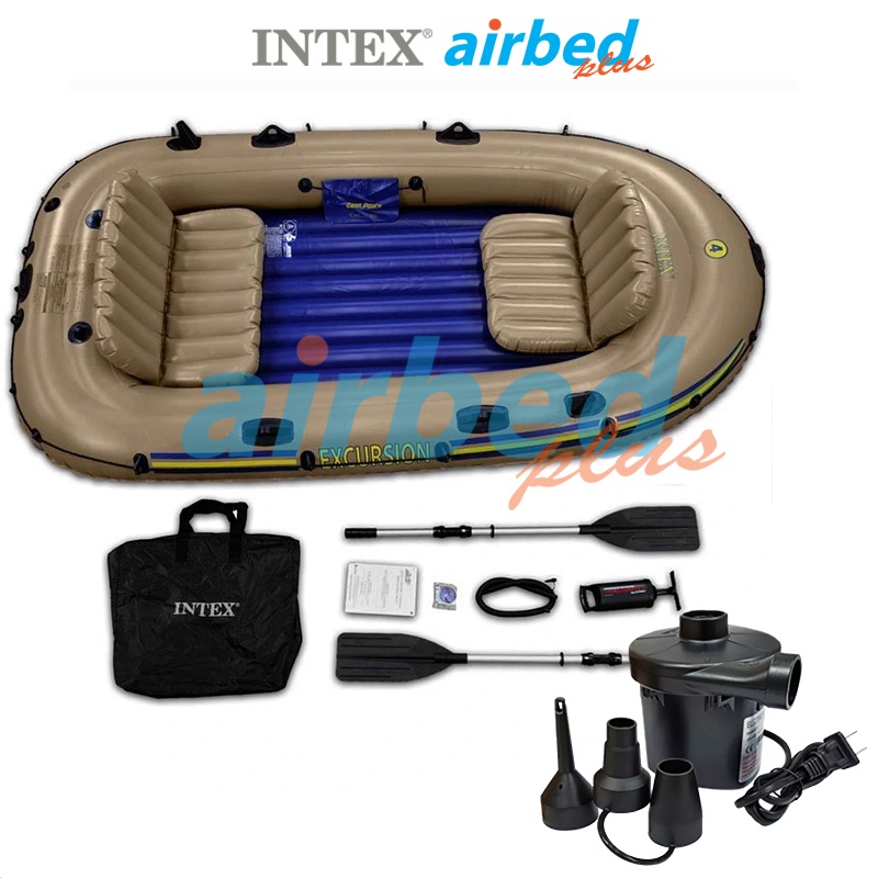 intex-ชุดเรือยางเอ็กซ์เคอร์ชั่น-4-ที่นั่ง-พร้อมที่สูบลมและพายอลูมิเนียม-รุ่น-68324-ที่สูบลมไฟฟ้า-รุ่น-8201