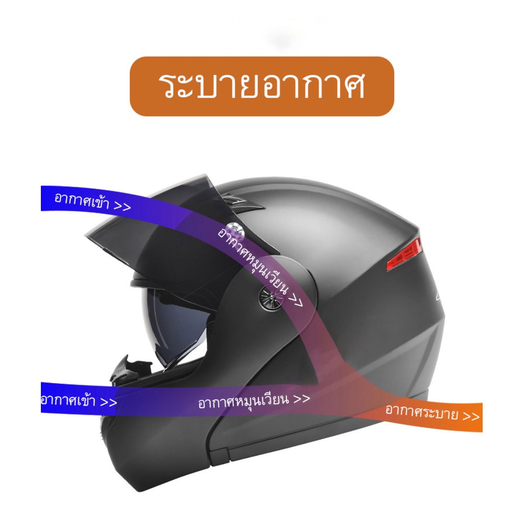 ภาพสินค้าALM หมวกกันน๊อคเต็มใบ Motorcycle Helmet หมวกกันน็อค หมวกขับขี่มอเตอร์ไซค์ กันลม กันน้ำ ทนต่อการใช้งาน จากร้าน alicemall111 บน Shopee ภาพที่ 7