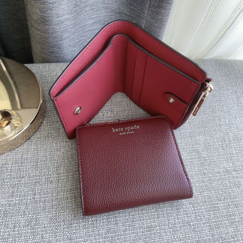 WLRU6253 Kate Spade Eva Small L Zip Bifold Wallet Cherrywood Shopee Thailand