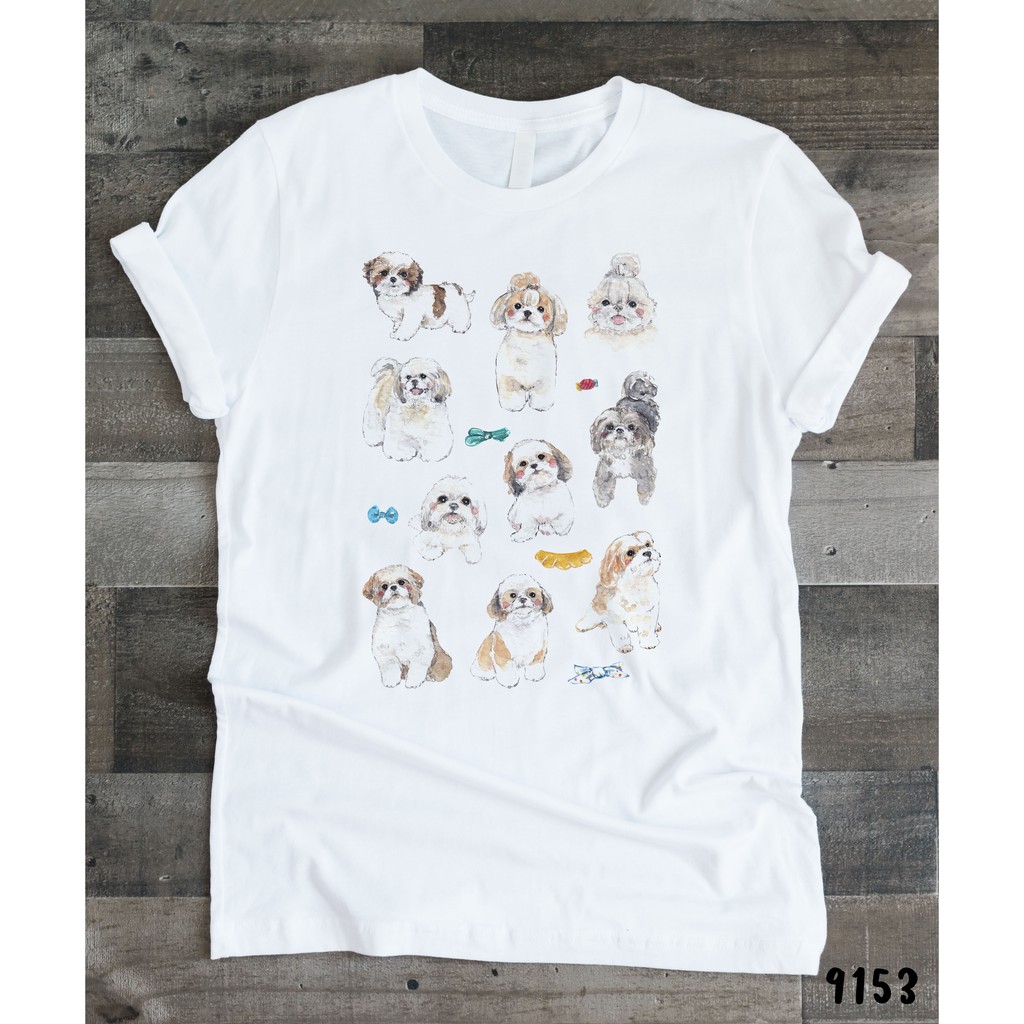 เสื้อยืดโอเวอร์ไซส์shih-tzu-t-shirt-ชิสุ-9153s-3xl