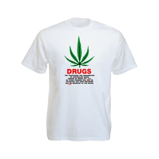 เสื้อยืดราสต้า Tee-Shirt United Kingdom Drug Act 1971 เสื้อยืดคอกลมสีดำสกรีนลาย