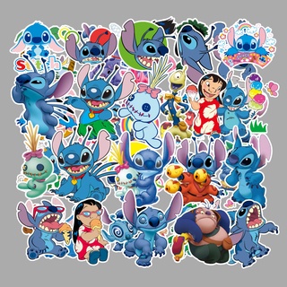 พร้อมส่งการ์ตูน สติช 50 ชิ้น Stitch sticker สติกเกอร์กันน้ำรูปแบบที่แตกต่างกัน  สเก็ตบอร์ด DISNEY