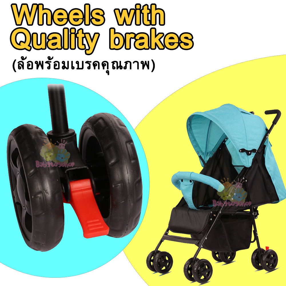 รถเข็นเด็ก-รถเข็นเด็กพับได้-ปรับได้-3-ระดับ-นั่ง-เอน-นอน-น้ำหนักเบา-รองรับหนัก-ใช้ได้ตั้งแต่แรกเกิด-baby-stroller