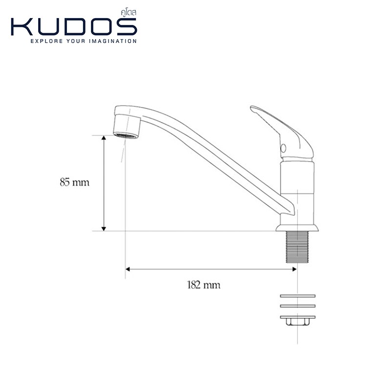 kudos-ก๊อกซิงค์ก้านโยก-รุ่น-fs206-สีโครเมี่ยม