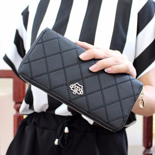 Fin 1 กระเป๋าใส่เช็ค กระเป๋าเงินใบยาว กระเป๋าโทรศัพท์ Long Wallet Purse No. 2111 สีดำ