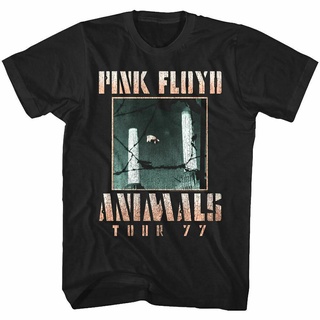 เสื้อยืดวงดนตรีเสื้อยืด พิมพ์ลายสัตว์ Unseix Pink Floyd Animals Tour 1977 Diy สําหรับผู้ชายall size