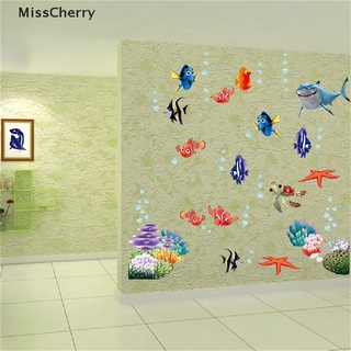 ภาพหน้าปกสินค้า((Misscherry)) ขายดี สติกเกอร์ติดผนังห้องน้ํา ลายการ์ตูนปลาทะเล ถอดออกได้ สําหรับบ้าน ที่เกี่ยวข้อง