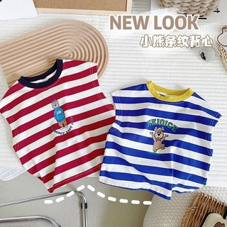 [Babycat] พร้อมส่ง ขายดี เสื้อกั๊กแขนกุด ลายทาง ขนาดเล็ก สไตล์ญี่ปุ่น เกาหลี แฟชั่นฤดูร้อน สําหรับเด็กผู้ชาย 2022