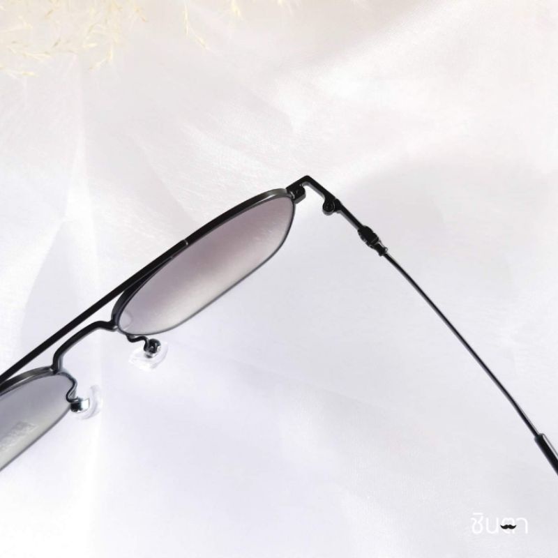 แว่นวินเทจ-แว่นตากันแดด-แว่น-handmade-ชินตา-รุ่น-bar-two-sun-ทรงนักบิน-มีบาร์-วินเทจ-กรอบดำและน้ำตาล-เลนส์กันแดดคุณภาพดี