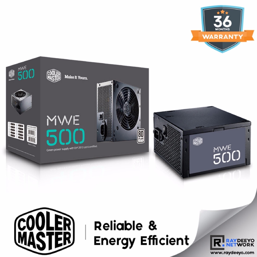 หน่วยจ่ายไฟ Cooler Master MWE 500W [ใช้งานได้และมีประสิทธิภาพพลังงาน ...