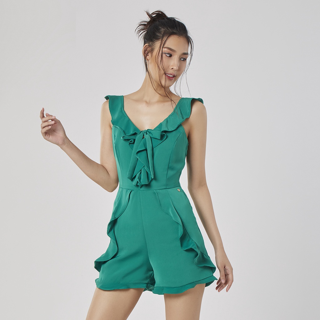 esp-จั๊มสูทระบาย-ผู้หญิง-สีเขียว-ruffled-jumpsuit-5209