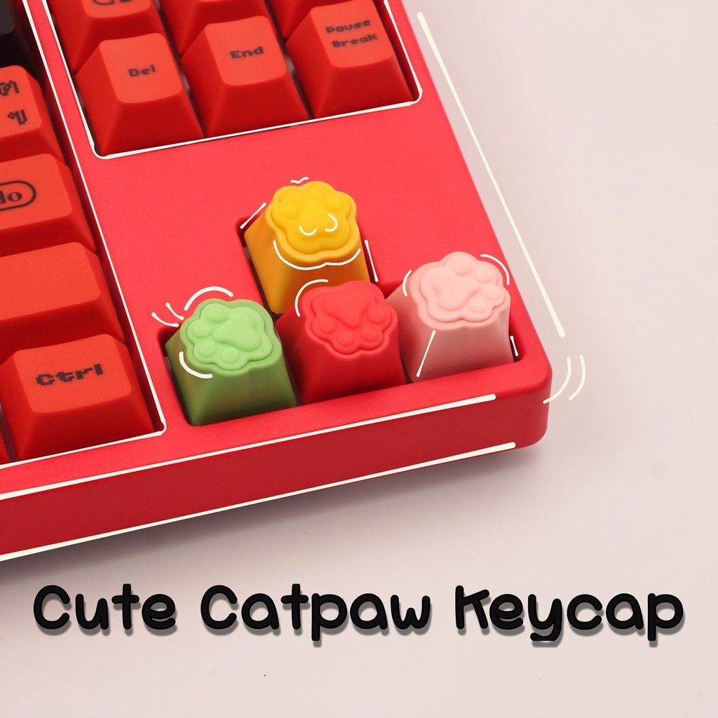คีย์แคปอุ้งเท้าแมว-catpaw-kaycapสีชมพู-สําหรับคีย์บอร์ด-mechanical-cherrymx-gateron-kailh-switch