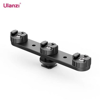 Ulanzi PT-23 Cold Shoe Bracket Vlog Expansion Bracket with 3 Cold Shoe Mounts 180° Rotatable for Mounting LED Video
