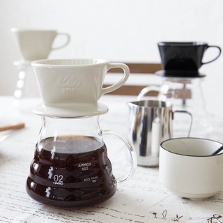 ถ้วยดริปเซรามิค ถ้วยกรองกาแฟ 3 รู สำหรับ 2-4 ถ้วย Ceramic Coffee Dripper
