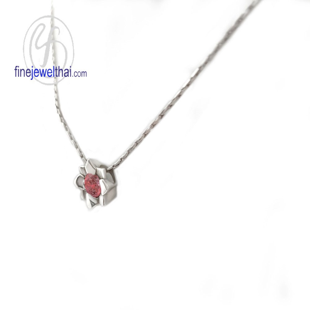 finejewelthai-จี้ทับทิม-ทับทิม-จี้พลอย-พลอยประจำเดือนเกิด-ruby-silver-pendant-birthstone-p1058rb00e