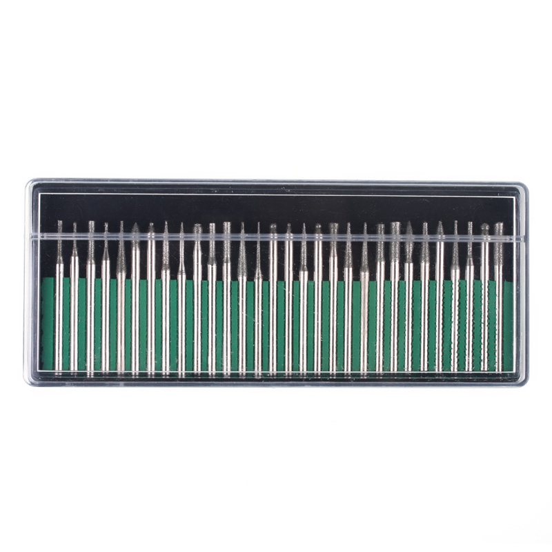 ราคาและรีวิวหัวเจียร 30หัว สำหรับเครื่องเจียรเล็บ 2.35mm 30pcs Nail Drill Bits Set Pedicure Bits for Manicure Machine 2.35 rod Polishing Grinding Head Replacement Milling Cutter Sets