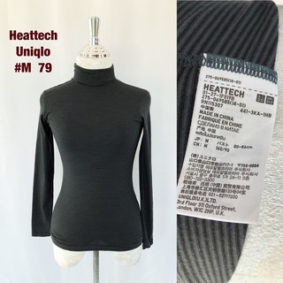 เสื้อคอเต่า Heattech Uniqlo M เสื้อคอเต่าฮีทเทคลายทาง