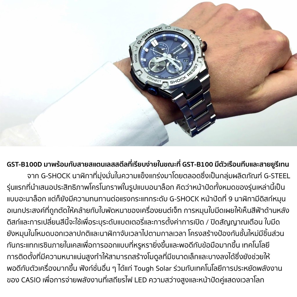 ภาพหน้าปกสินค้านาฬิกา คาสิโอ้ G-SHOCK รุ่น GST-B100D-2A ประกัน1ปี จากร้าน watch16888 บน Shopee