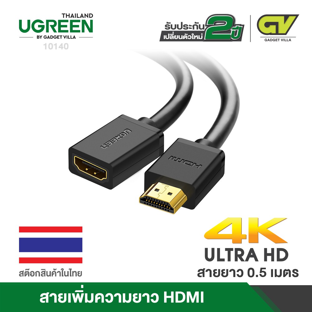 ภาพหน้าปกสินค้าUGREEN สายเพิ่มความยาว HDMI Extension Male to Female รองรับ 4K สายยาว 0.5-2m รุ่น HD107