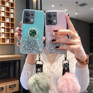 ใหม่ เคสโทรศัพท์มือถือนิ่ม OPPO Reno8 Reno7 Reno6 Z Pro 5G 4G New Phone Cell Case with Ring Stand Holder Strap Ball Clear Transparent Handphone Casing Star Space Soft Back Cover Reno 8 8Z 8Pro 7 7Z 7Pro 6 6Z