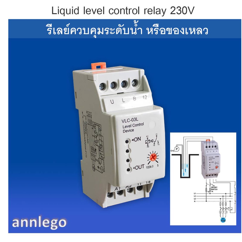 รีเลย์ควบคุมระดับน้ำ หรือของเหลว Liquid level control relay 230V วัดระ