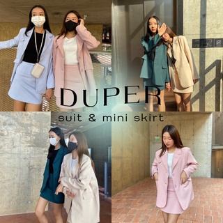 chuuchop_พร้อมส่ง(C7595)(C7596) 🖍📋 DUPER suit &amp; mini skirt เสื้อสูทแขนยาว &amp; กระโปรงสั้นสีพื้นพาสเทล มี4สี