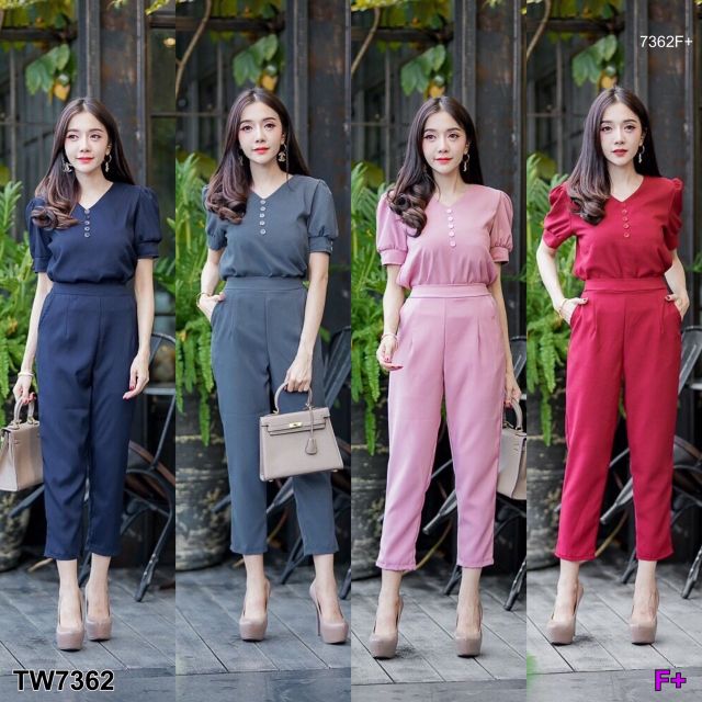 set-2ชิ้น-เสื้อแขนตุ๊กตา-สีพื้นเรียบ-เนื้อผ้าซาร่า-แต่งกระดุมหน้าอก-น่ารักสุดๆจ้า