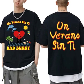 [S-5XL] เสื้อยืด พิมพ์ลายโลโก้อัลบั้มเพลง Rapper Bad Bunny UN VERANO SIN TI โอเวอร์ไซซ์ สไตล์ฮิปฮอป แฟชั่นฤดูร้อน สําหรั