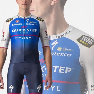 Castelli&amp;136&amp;quick STEP เสื้อปั่นจักรยาน เกรด AAA แบบแห้งเร็ว สีฟ้า