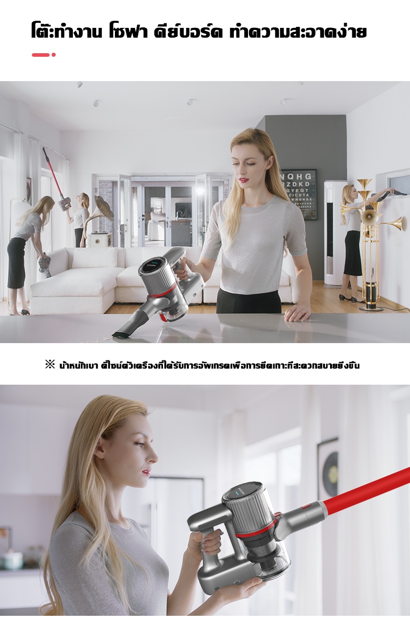 ภาพอธิบายเพิ่มเติมของ Airbot Supersonics Cordless Stick Vacuum เครื่องดูดฝุ่นไร้สาย Handheld Vacuum Cleaner เครื่องดูดฝุ่นมือถือ(Airbot Vacuum Cleaner for 2 YEAR Warranty