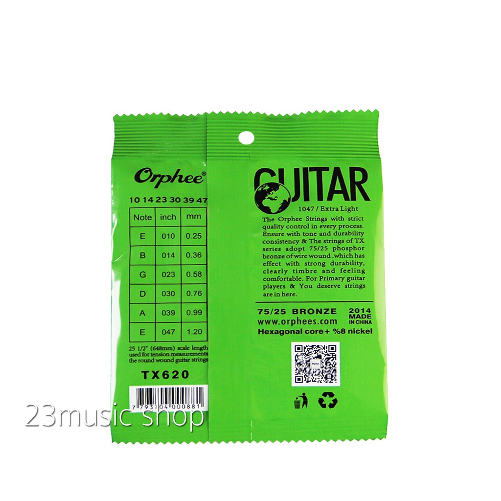 orphee-สายกีต้าร์โปร่ง-เบอร์-10-47-ได้6เส้น