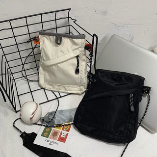 bag(BAG1653) H1กระเป๋าผ้าสะพายข้างสายเชือก Sacoche Bagแฟชั่น