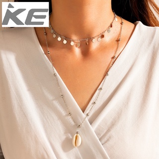 Simple Jewelry Round Shell Double Necklace Geometric Necklace for girls for women low price