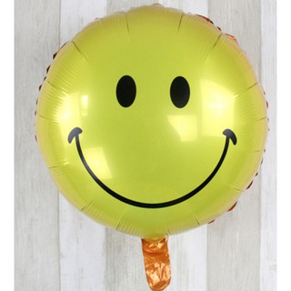 ลูกโป่งหน้ายิ้ม สีเหลือง Yellow Smiley balloon ขนาด 18 นิ้ว