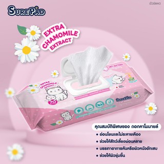 ภาพหน้าปกสินค้าSurepad Cat Wipes แผ่นเปียกเช็ดแมว ทิชชู่เปียกแมว แผ่นใหญ่ ไม่มีพาราเบน ไม่มีแอลกอฮอล์ 70แผ่น/ห่อ[SP70] ที่เกี่ยวข้อง